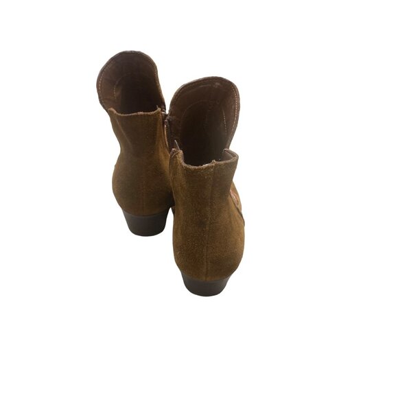Women’s Carlos VIVIEN brown leather suede bootie size 7.5M SKU 1151 - Picture 3 of 10